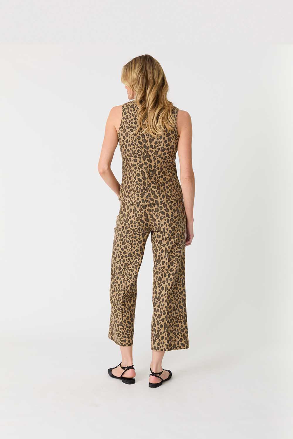 Annabelle Leopard Print Crop Wide Leg Pant