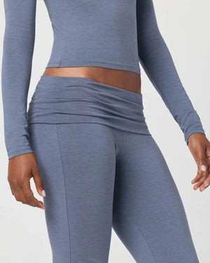 Softie Cotton Foldover Pant Grisaille