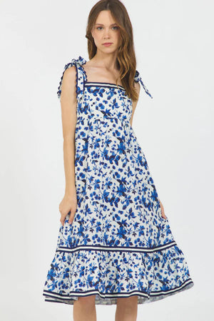 Tie Shoulder Midi Dress