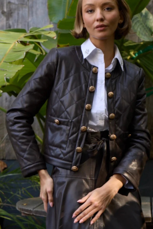 Chocolate Vegan Leather Jacket