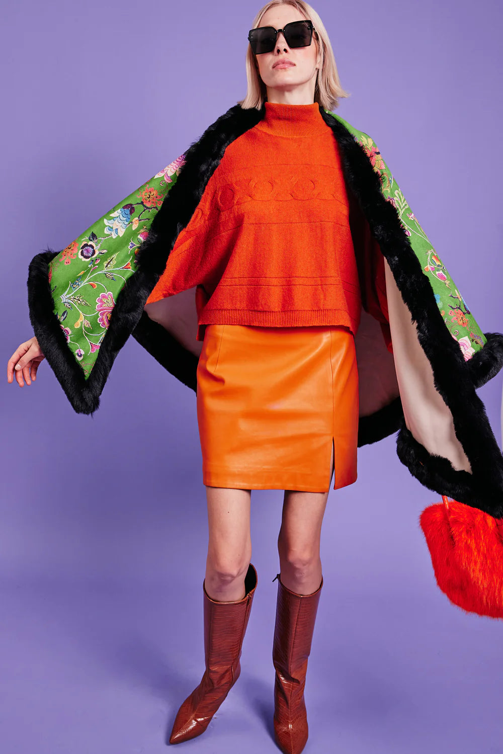 LaLa Faux Suede Cape
