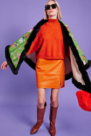 LaLa Faux Suede Cape