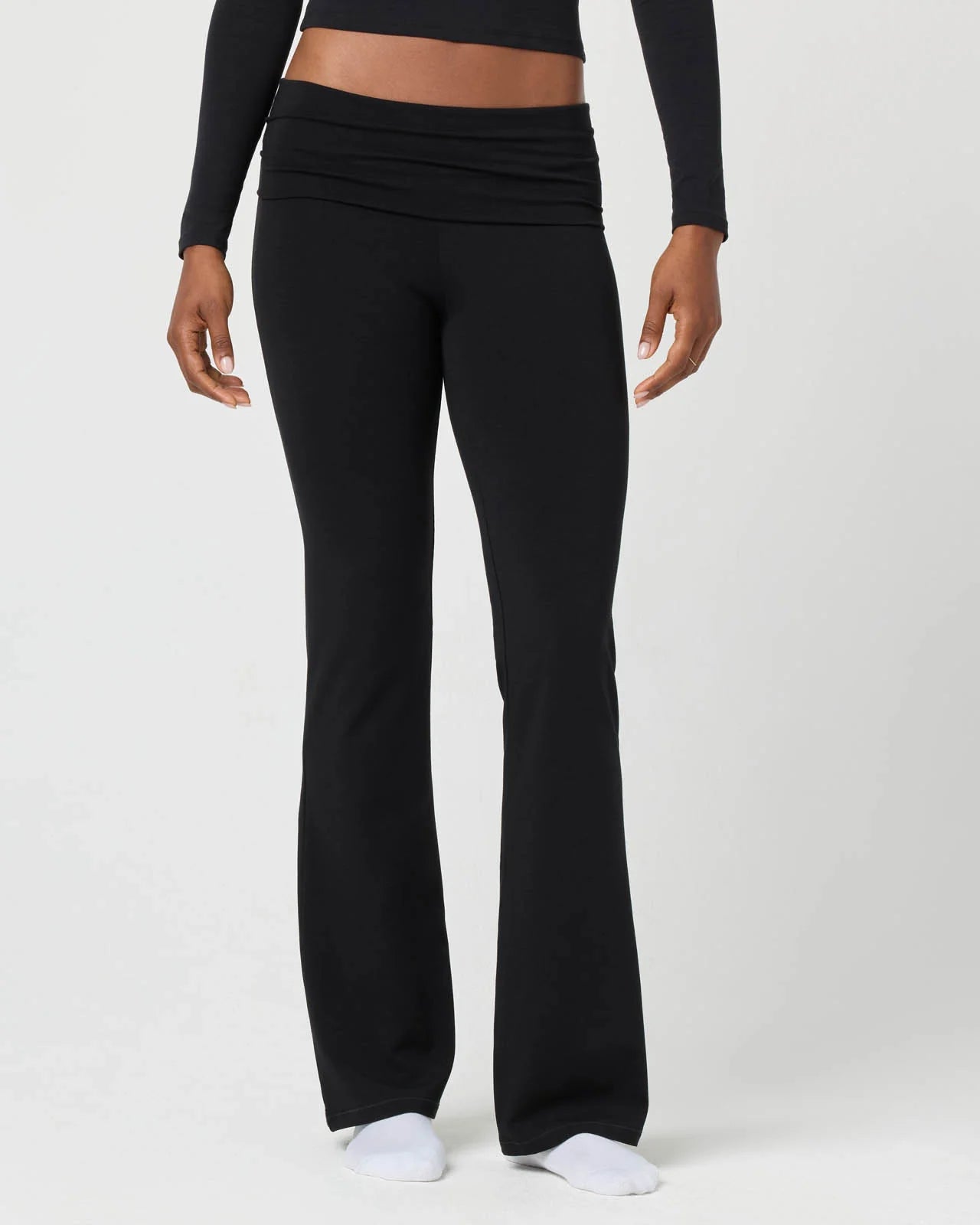 Softie Cotton Foldover Pant Black