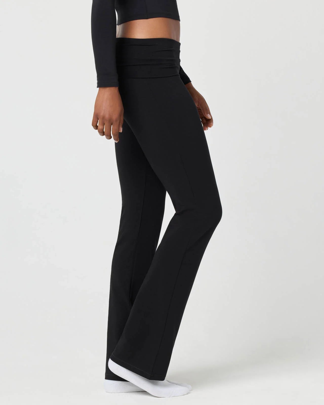 Softie Cotton Foldover Pant Black