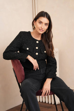 Jenny Tweed Jacket - Black