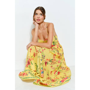Embroidered Bustier Midi Dress