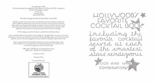 Hollywood Cocktail Book