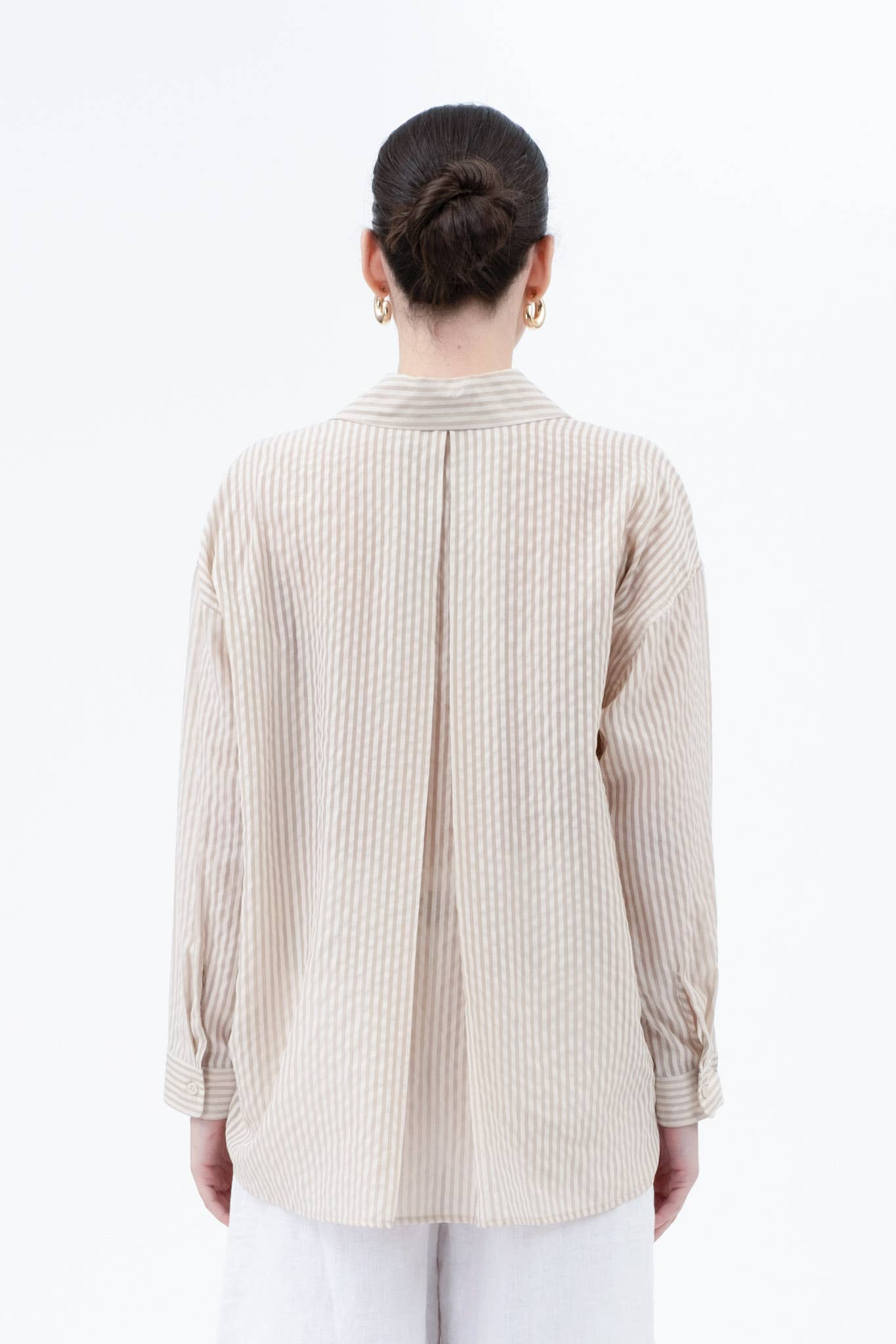 Stripe Sheer Button Down