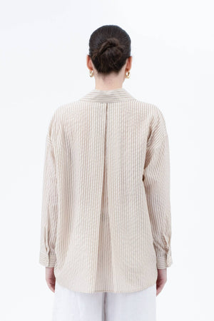 Stripe Sheer Button Down