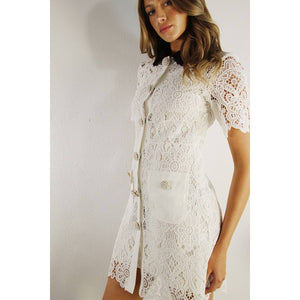 Crochet Lace Mini Dress