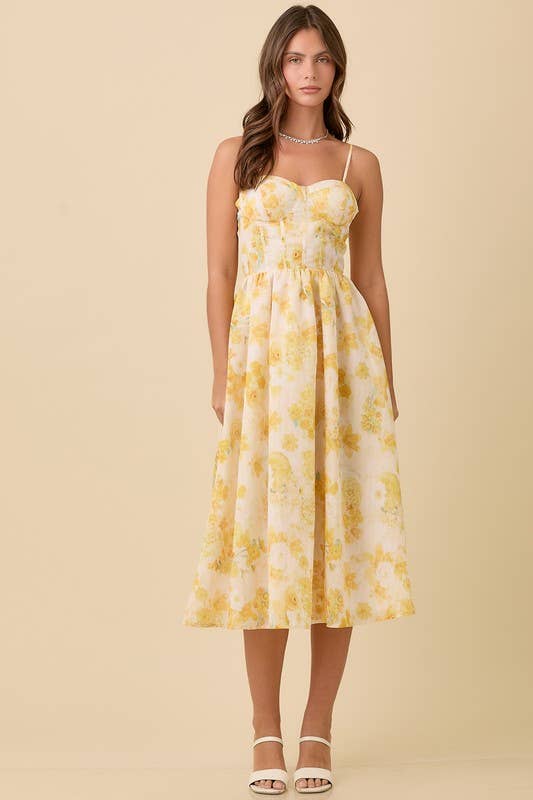 Sunshine Floral Midi Dress