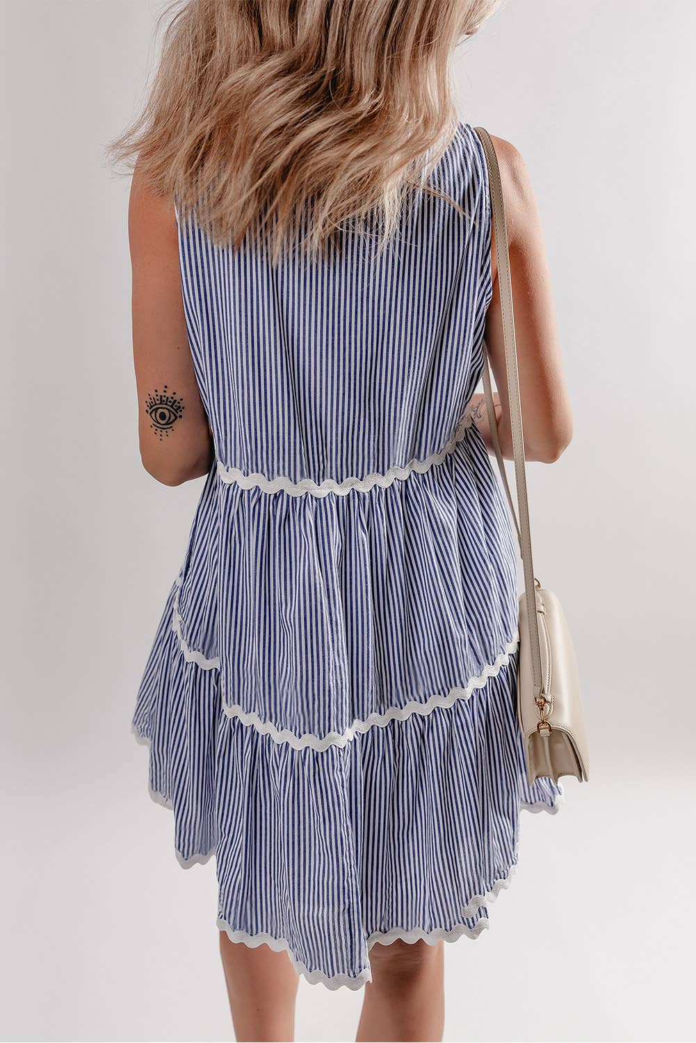Ric-Rac Trim Sleeveless Mini Dress