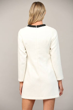Braided Trim Tweed Dress