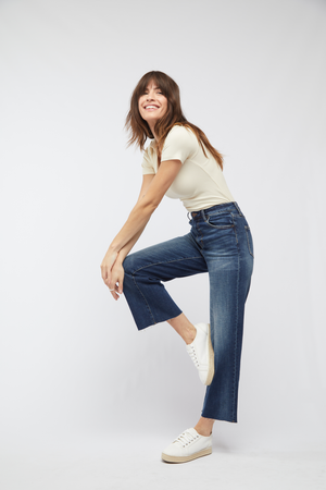 Aberdeen Ankle Crop High Rise Jean- Dark Aged Vintage
