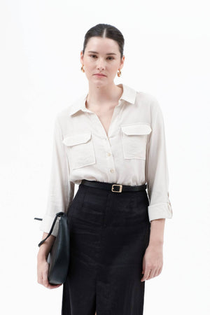 Tab Button Down Shirt