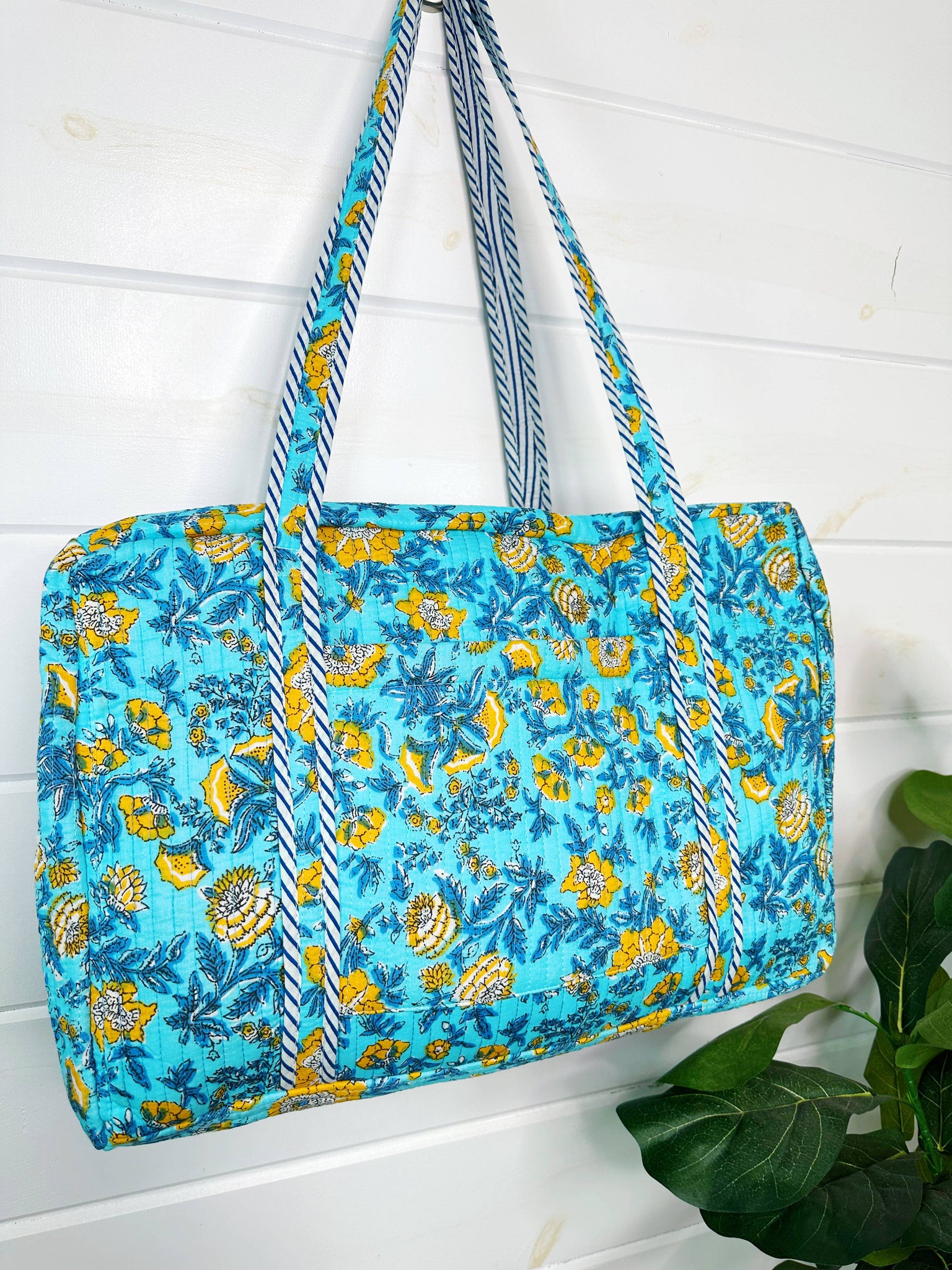 Quilted Duffle Bags | Block Print | Weekender Bag | Floral