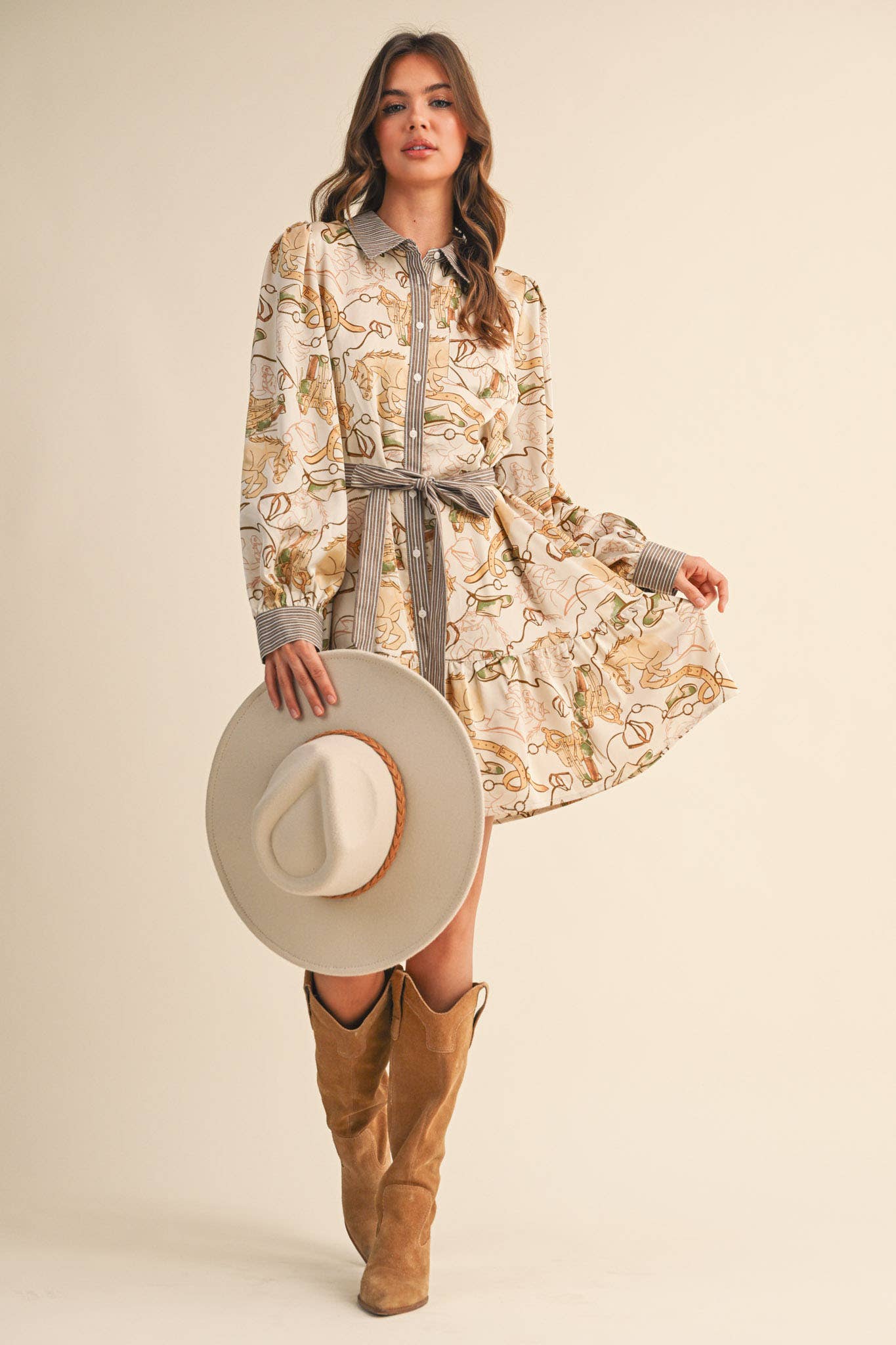 Western Button Down Mini Dress