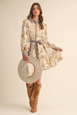 Western Button Down Mini Dress