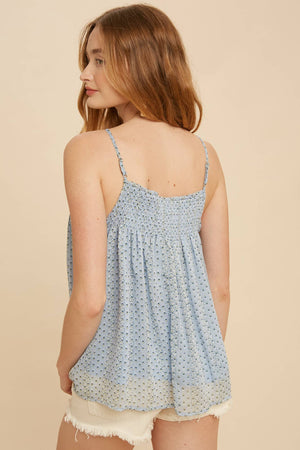 Smocked Chiffon Floral Top