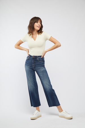 Aberdeen Ankle Crop High Rise Jean- Dark Aged Vintage