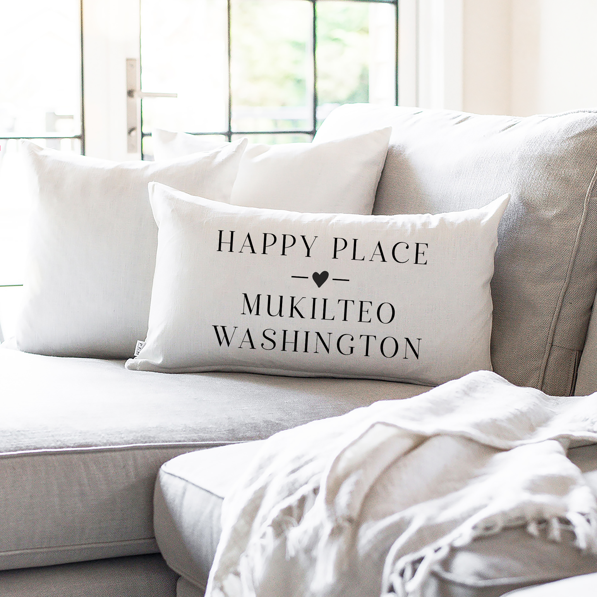 Saratoga Happy Place Pillow Cover