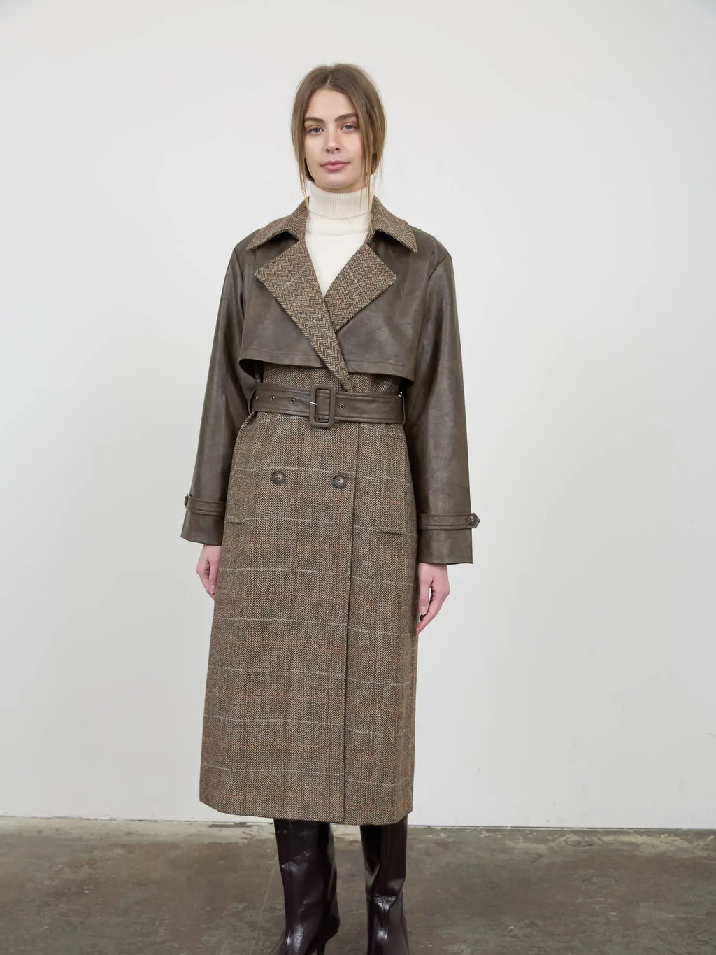 Plaid Oversized Trench