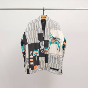 Horse Print Quilted Kimono Jacket