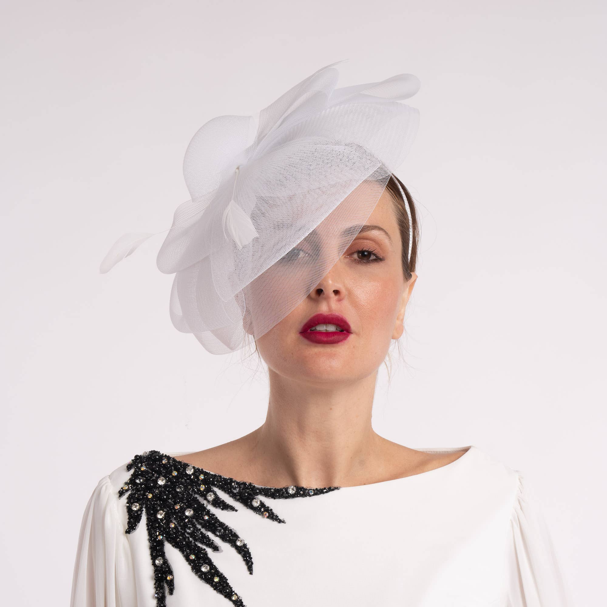 Crinoline Fascinator Red
