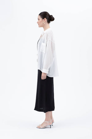 Stripe Sheer Button Down