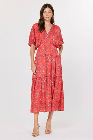 Abstract Laglan Midi Dress