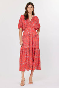 Abstract Laglan Midi Dress