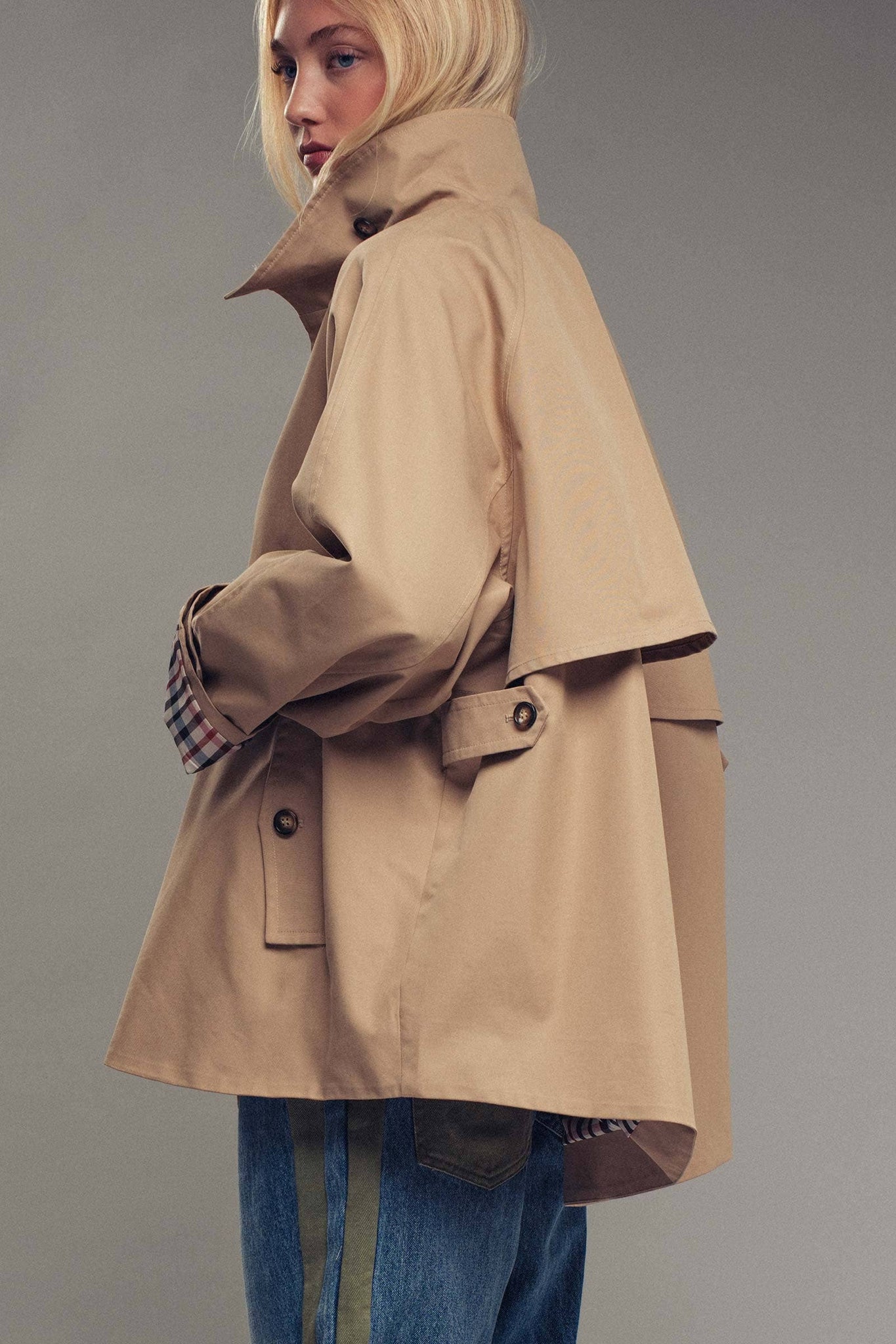 Modern A-Line Trench Jacket