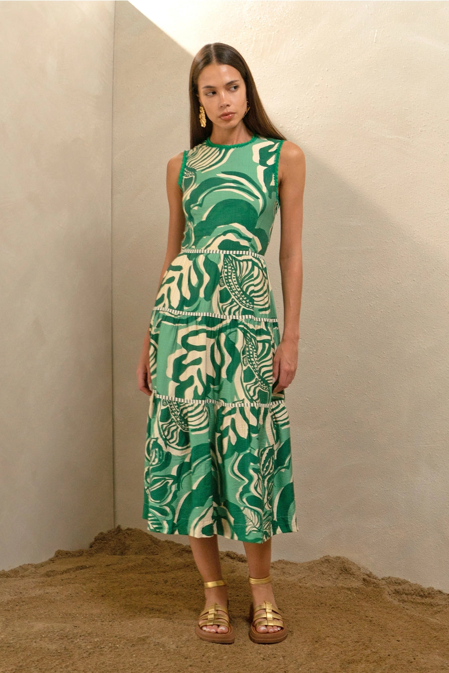 Alva Leaf Maxi Dress