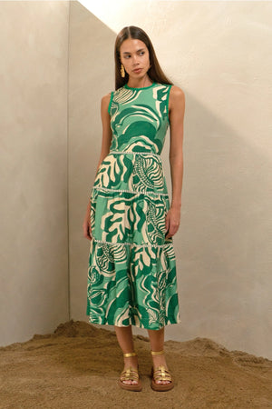Alva Leaf Maxi Dress