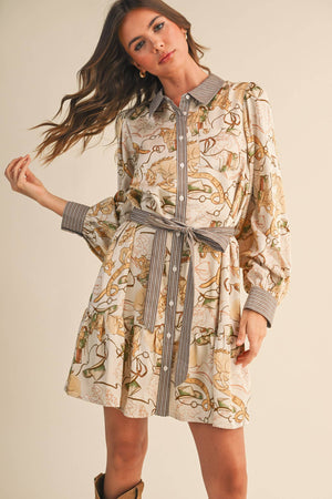 Western Button Down Mini Dress