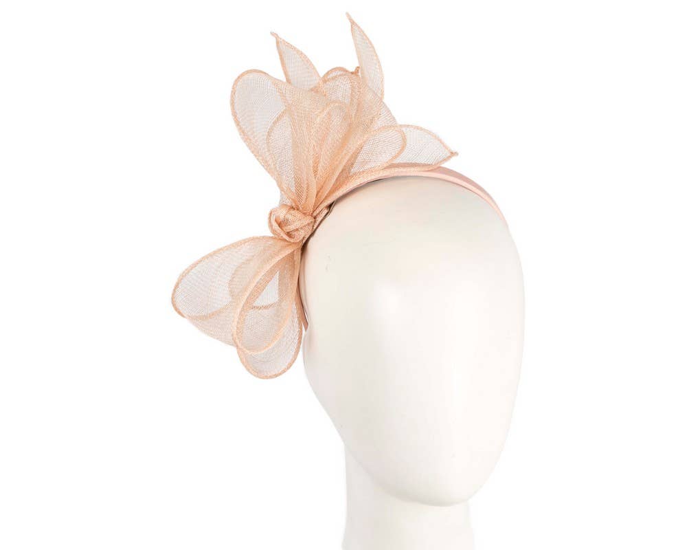 Sinamay bow fascinator - Navy