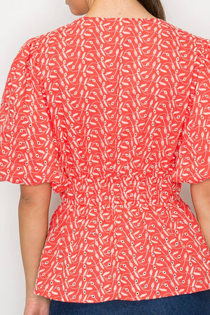 Coral Cotton Embroidery Top