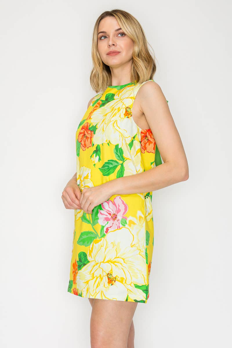Sunny Lemon Mini Shift Dress