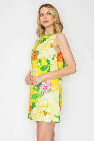 Sunny Lemon Mini Shift Dress