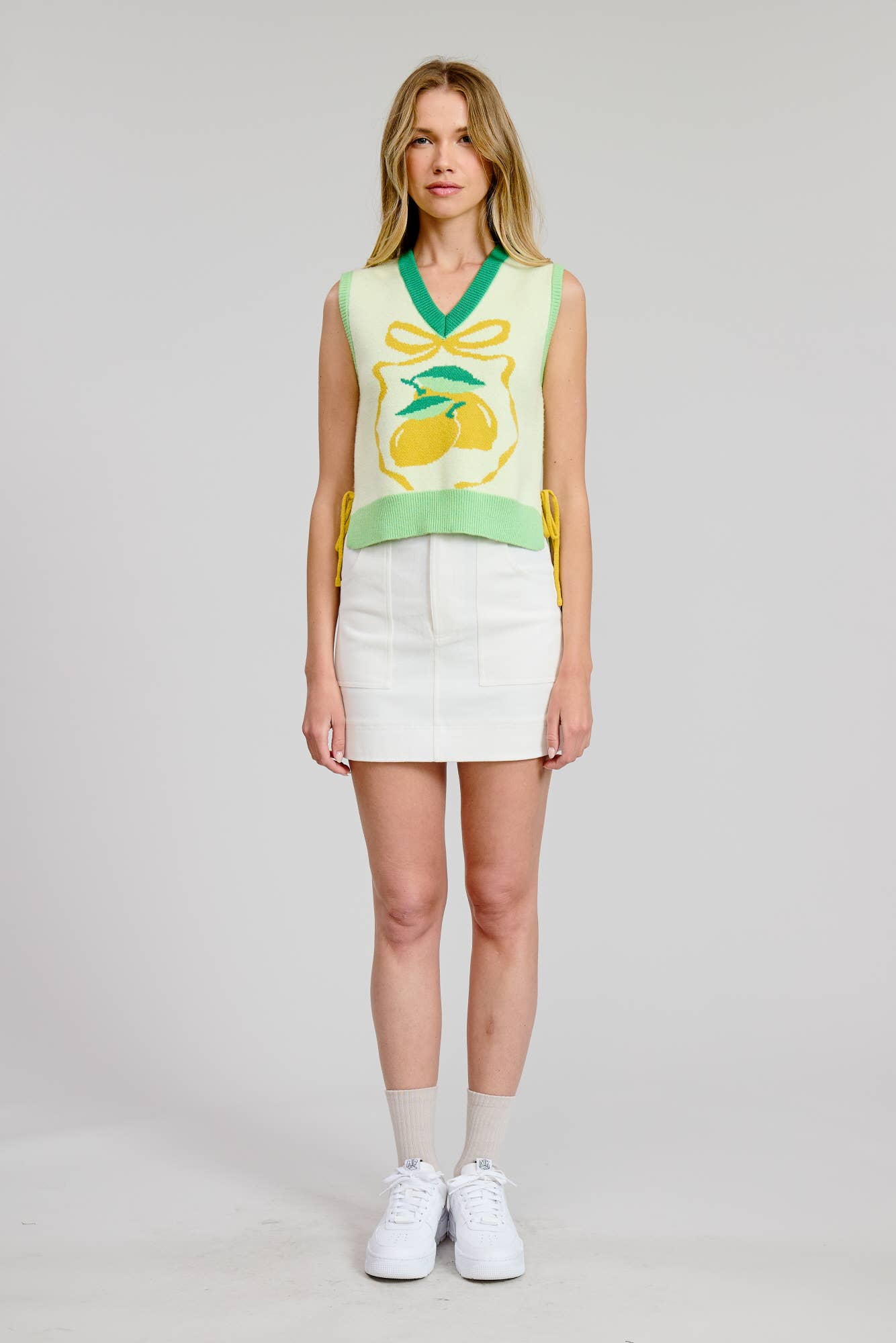 Sorrento Lemon Sweater Vest Top