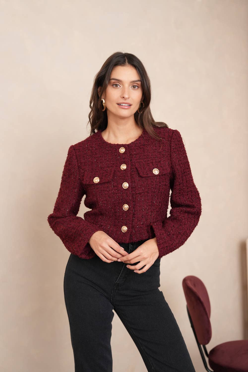 Jenny Sequin Tweed Jacket