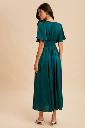 Washed Satin Maxi Dress