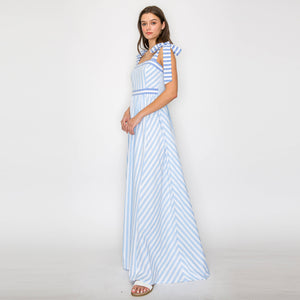 Dreamy Blue Stripe Maxi Dress