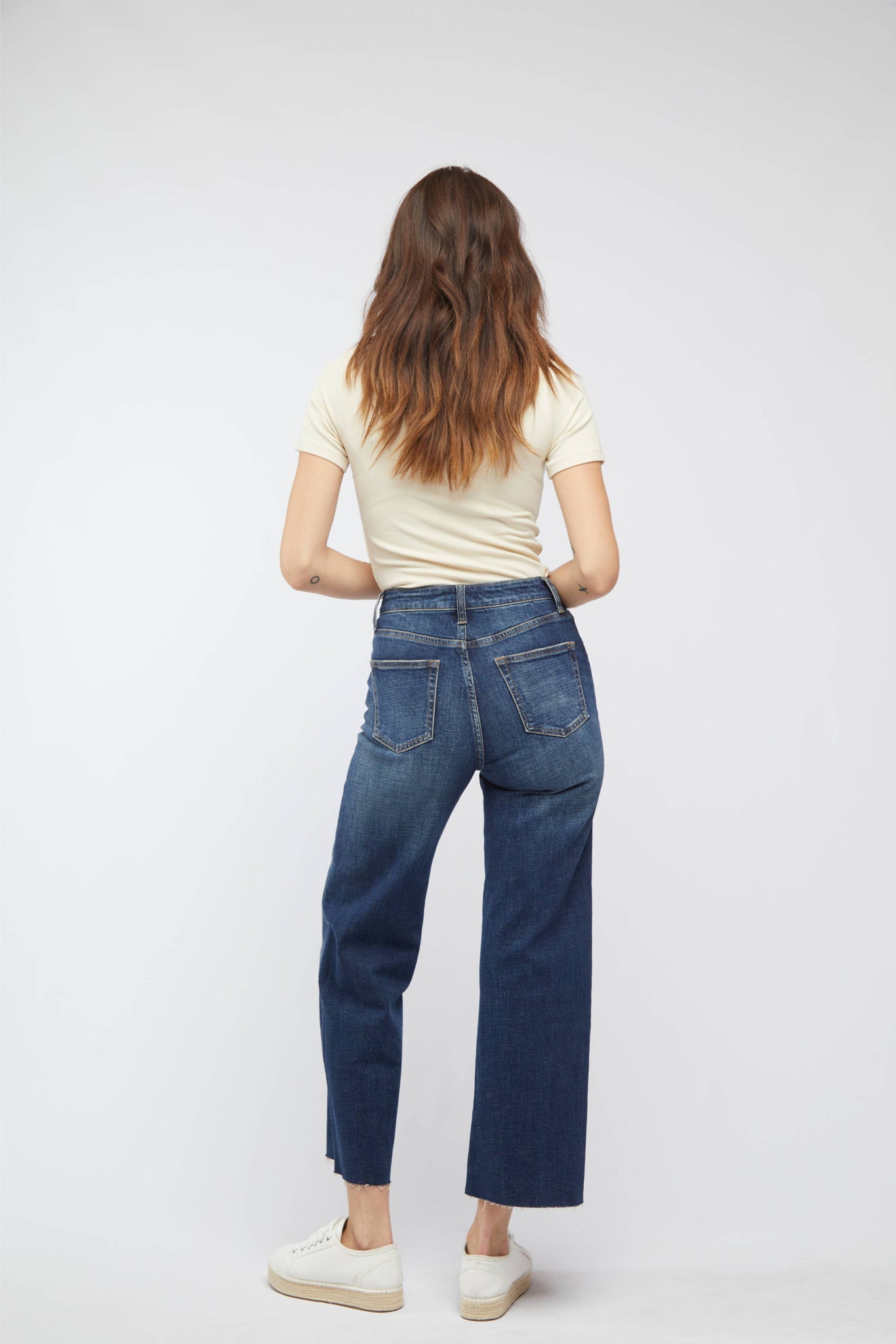 Aberdeen Ankle Crop High Rise Jean- Dark Aged Vintage