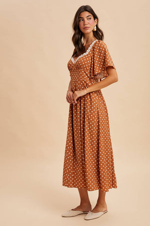 Flutter Polka Dot Midi