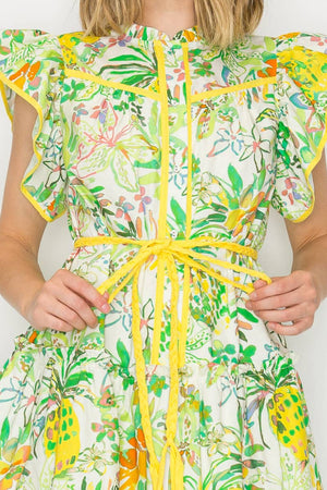 Pineapple Yellow Mini Dress