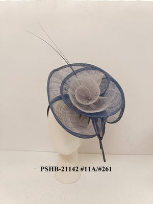 2Tone Sinamay Fascinator With 2 Quill Stick Feathers
