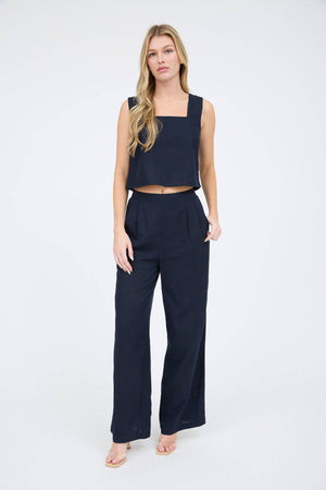 High Waisted Front Pleat Pants