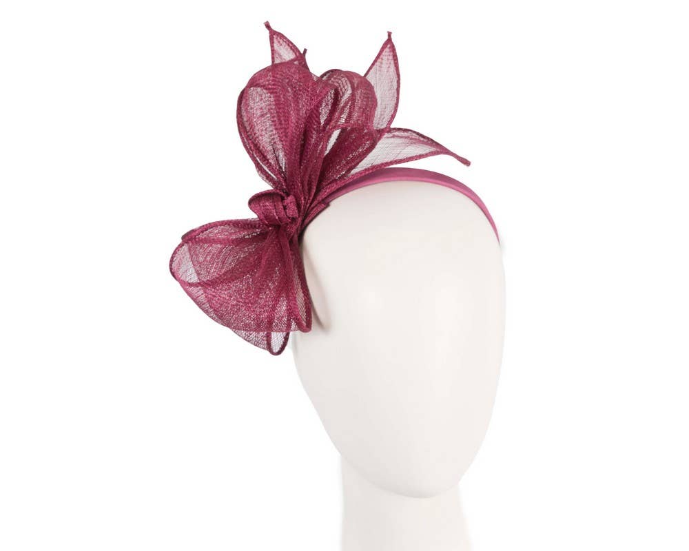 Sinamay bow fascinator - Navy
