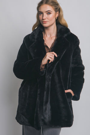 Long Sleeve Faux Fur Coat
